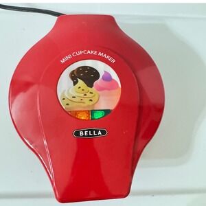 Bella Mini Cupcake Maker Red 7 Capacity Snack Maker Model 13465 TSK-2182MF